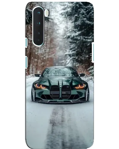 Чохол для OnePlus Nord з картинкою «BMW у зимовому лісі»