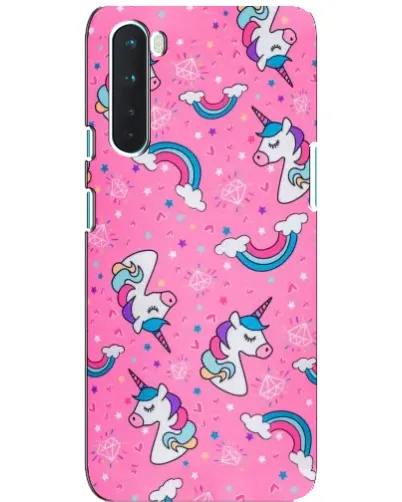 Чехол для OnePlus Nord с картинкой «Unicorn паттерн розовый»