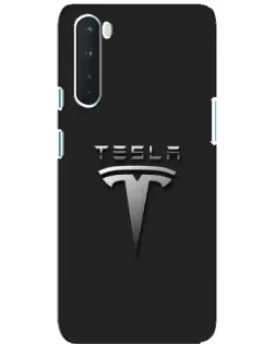 Чохол для OnePlus Nord з картинкою «Сталевий логотип Tesla»