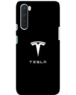 Чохол для OnePlus Nord з картинкою «Tesla White Logo»