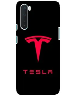 Чохол для OnePlus Nord з картинкою «Tesla Red Logo»