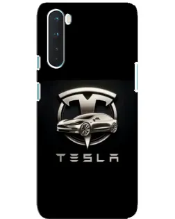 Чохол для OnePlus Nord з картинкою «Tesla — срібне авто»