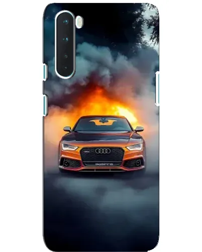Чохол для OnePlus Nord з картинкою «Audi у вогняному диму»
