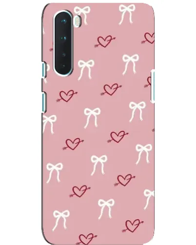 Чохол для OnePlus Nord з картинкою «Серця та банти»