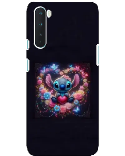 Чохол для OnePlus Nord з картинкою «Stitch у квітах»