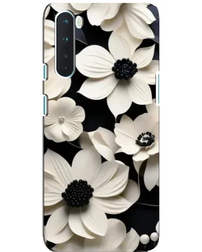 Чохол для OnePlus Nord з картинкою «Об'ємні білі квіти»