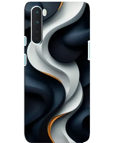 Чехол для OnePlus Nord с картинкой «Объемные черно-белые ленты» Чехол для OnePlus Nord с картинкой «Объемные черно-белые ленты»