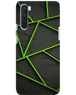 Чехол для OnePlus Nord с картинкой «Зеленые геометрические линии» Чехол для OnePlus Nord с картинкой «Зеленые геометрические линии»
