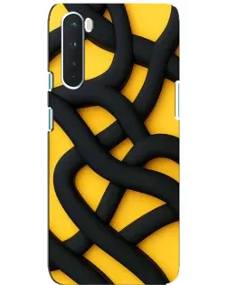 Чехол для OnePlus Nord с картинкой «Черное желтое переплетение» Чехол для OnePlus Nord с картинкой «Черное желтое переплетение»