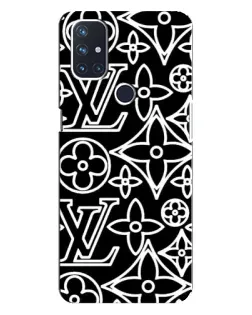 Чехол для OnePlus Nord 10 5G с картинкой «Черно-белый узор LV»