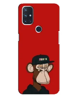 Чехол для OnePlus Nord 10 5G с картинкой «Bored Ape — красный фон»