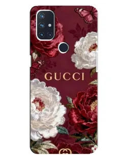 Чехол для OnePlus Nord 10 5G с картинкой «Gucci — бордовые розы»