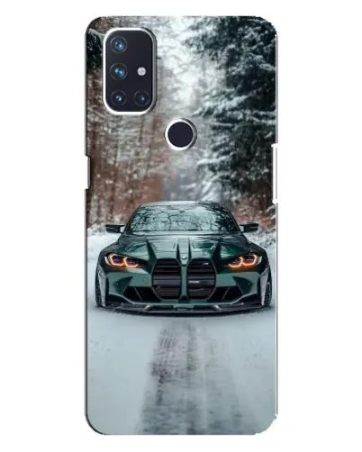 Чехол для OnePlus Nord 10 5G с картинкой «BMW в зимнем лесу»