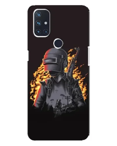 Чехол для OnePlus Nord 10 5G с картинкой «PUBG — огненный силуэт»