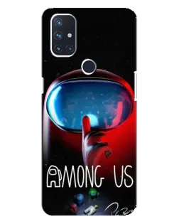 Чехол для OnePlus Nord 10 5G с картинкой «Красный импостер — макро»