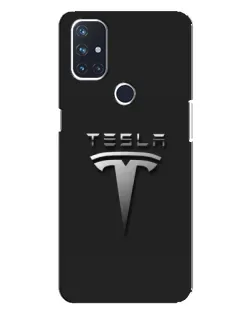 Чохол для OnePlus Nord 10 5G з картинкою «Сталевий логотип Tesla»