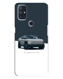 Чохол для OnePlus Nord 10 5G з картинкою «Сріблястий Cybertruck Tesla»