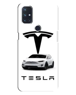Чохол для OnePlus Nord 10 5G з картинкою «Tesla White Style»
