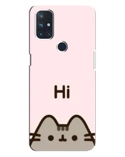 Чехол для OnePlus Nord 10 5G с картинкой «Пушин говорит Hi»