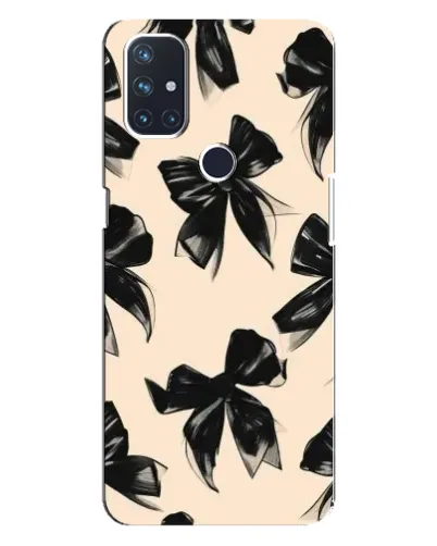 Чехол для OnePlus Nord 10 5G с картинкой «Паттерн черные банты» Чехол для OnePlus Nord 10 5G с картинкой «Паттерн черные банты»