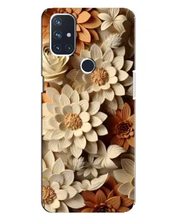 Чехол для OnePlus Nord 10 5G с картинкой «Бежевый флористический декор»
