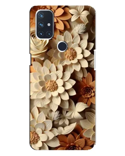 Чехол для OnePlus Nord 10 5G с картинкой «Бежевый флористический декор»