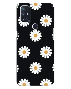 Чехол для OnePlus Nord 10 5G с картинкой «Ромашки на черном»