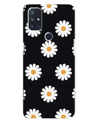 Чехол для OnePlus Nord 10 5G с картинкой «Ромашки на черном»