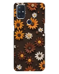 Чехол для OnePlus Nord 10 5G с картинкой «Узор из маленьких подсолнухов»