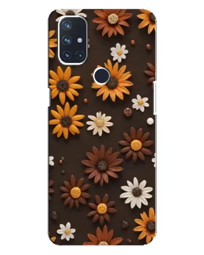 Чехол для OnePlus Nord 10 5G с картинкой «Узор из маленьких подсолнухов»