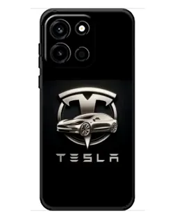 Чохол для OnePlus Turbo 6 з картинкою «Tesla — срібне авто»