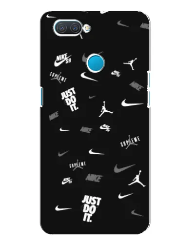 Чехол для OPPO A12 с картинкой «Nike Black Pattern»