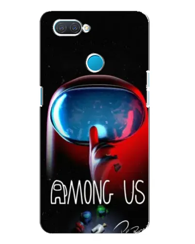Чехол для OPPO A12 с картинкой «Красный импостер — макро»