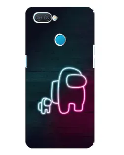 Чехол для OPPO A12 с картинкой «Among Us неон-арт»