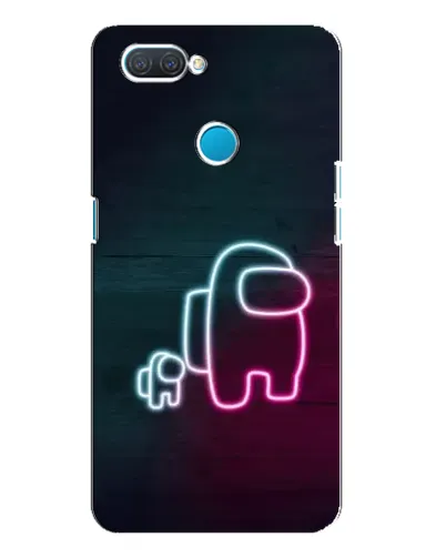 Чехол для OPPO A12 с картинкой «Among Us неон-арт»
