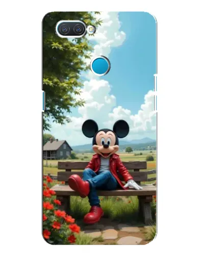 Чехол для OPPO A12 с картинкой «Микки на скамейке»