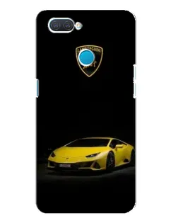 Чехол для OPPO A12 с картинкой «Lamborghini желтый акцент»