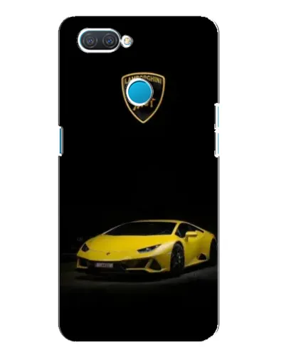 Чехол для OPPO A12 с картинкой «Lamborghini желтый акцент»