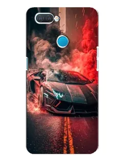 Чехол для OPPO A12 с картинкой «Lamborghini красный дым»
