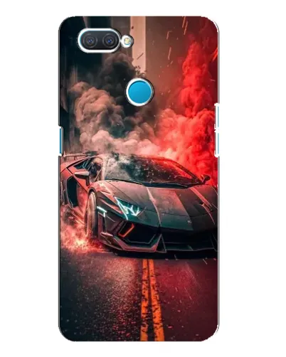 Чехол для OPPO A12 с картинкой «Lamborghini красный дым»