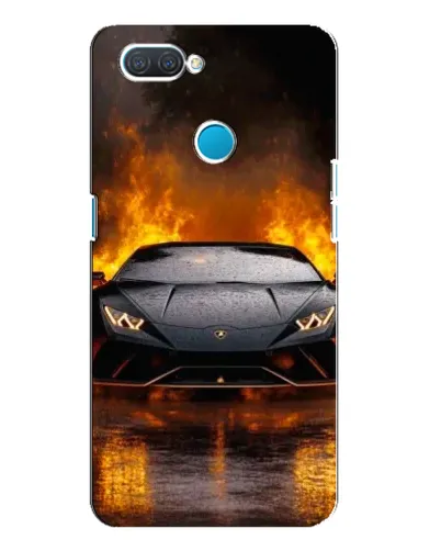 Чехол для OPPO A12 с картинкой «Lamborghini в огне»