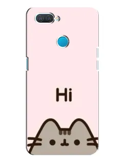 Чехол для OPPO A12 с картинкой «Пушин говорит Hi»