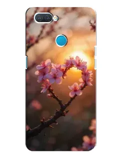 Чехол для OPPO A12 с картинкой «Розовый цвет сердце на фоне заката» Чехол для OPPO A12 с картинкой «Розовый цвет сердце на фоне заката»