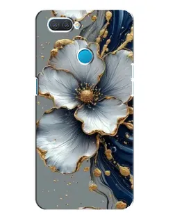 Чехол для OPPO A12 с картинкой «Белый цветок и золотой флюид» Чехол для OPPO A12 с картинкой «Белый цветок и золотой флюид»