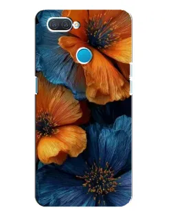 Чехол для OPPO A12 с картинкой «Яркая сине-оранжевая флора» Чехол для OPPO A12 с картинкой «Яркая сине-оранжевая флора»