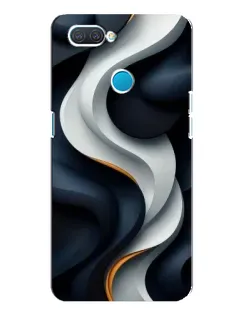 Чехол для OPPO A12 с картинкой «Объемные черно-белые ленты» Чехол для OPPO A12 с картинкой «Объемные черно-белые ленты»