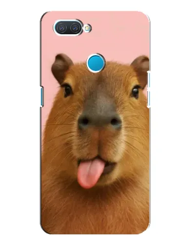 Чехол для OPPO A12 с картинкой «Капибара с языком»