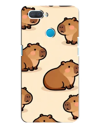 Чехол для OPPO A12 с картинкой «Паттерн милых капибар»
