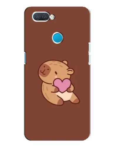 Чехол для OPPO A12 с картинкой «Капибара с сердцем»