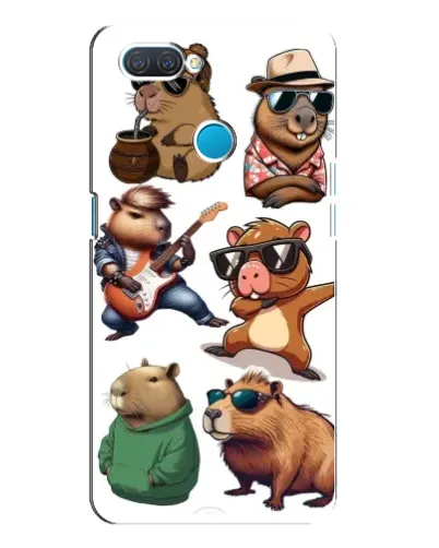 Чехол для OPPO A12 с картинкой «Крутые капибары музыканты»